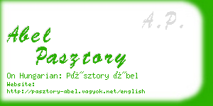 abel pasztory business card